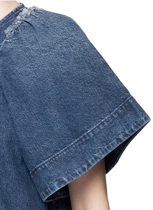 Detail View - Click To Enlarge - RACHEL COMEY - Ravine' bell sleeve cotton denim cropped top
