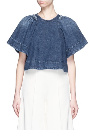 Main View - Click To Enlarge - RACHEL COMEY - Ravine' bell sleeve cotton denim cropped top
