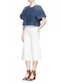 Figure View - Click To Enlarge - RACHEL COMEY - Ravine' bell sleeve cotton denim cropped top