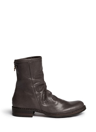 Main View - Click To Enlarge - FIORENTINI+BAKER - 'Even' zip grainy leather boots
