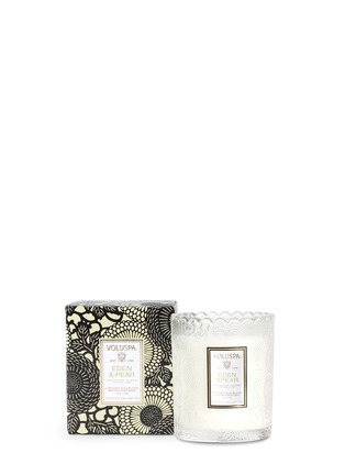  - VOLUSPA - Japonica Eden & Pear scalloped edge scented candle