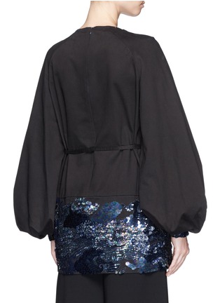 Back View - Click To Enlarge - DRIES VAN NOTEN - 'Daraw' sequin washed cotton bell sleeve dress