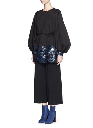 Figure View - Click To Enlarge - DRIES VAN NOTEN - 'Daraw' sequin washed cotton bell sleeve dress