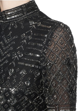 Detail View - Click To Enlarge - VALENTINO GARAVANI - Batik bead embroidery mesh lace gown