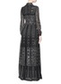 Back View - Click To Enlarge - VALENTINO GARAVANI - Batik bead embroidery mesh lace gown