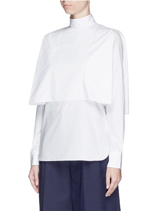 Front View - Click To Enlarge - VALENTINO GARAVANI - High neck cape back poplin shirt