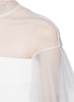 Detail View - Click To Enlarge - VALENTINO GARAVANI - Pleat tulle panel bonded twill dress
