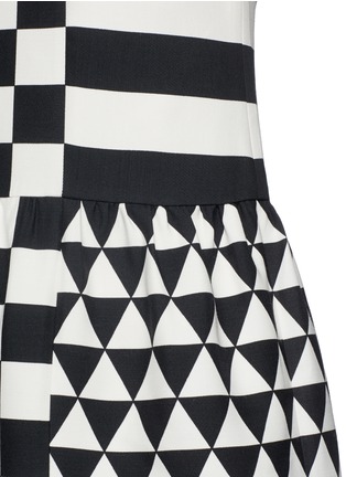 Detail View - Click To Enlarge - VALENTINO GARAVANI - Diamond checkerboard crepe couture flare dress