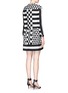 Back View - Click To Enlarge - VALENTINO GARAVANI - Diamond checkerboard crepe couture flare dress