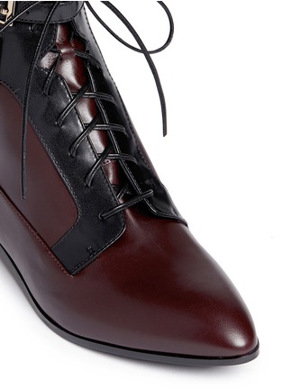 Detail View - Click To Enlarge - SERGIO ROSSI - 'Brandon' colourblock lace-up leather booties