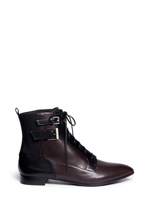 Main View - Click To Enlarge - SERGIO ROSSI - 'Brandon' colourblock lace-up leather booties