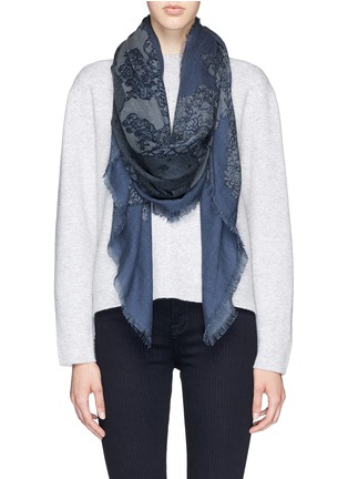 Figure View - Click To Enlarge - FRANCO FERRARI - Lace print cashmere scarf