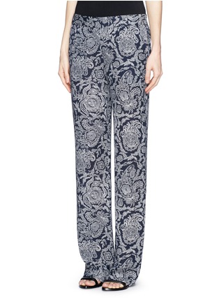Front View - Click To Enlarge - THEORY - 'Mitrana' paisley print silk crepe pants
