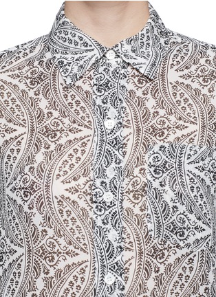 Detail View - Click To Enlarge - THEORY - 'Simara NB' botanical print silk chiffon shirt