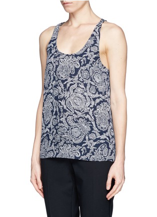 Front View - Click To Enlarge - THEORY - 'Akena W' paisley print silk georgette top