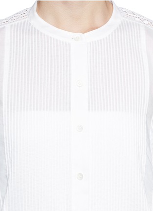 Detail View - Click To Enlarge - THEORY - 'Meshion' lace insert cotton tunic
