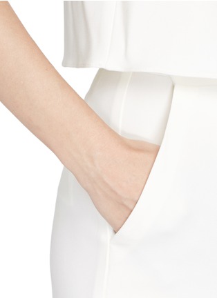 Detail View - Click To Enlarge - THEORY - 'Odila' rib cuff surplice front crepe jumpsuit