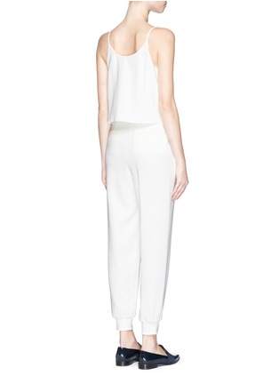 Back View - Click To Enlarge - THEORY - 'Odila' rib cuff surplice front crepe jumpsuit