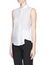 Front View - Click To Enlarge - THEORY - 'Biaz' sleeveless pleat hem ramie top