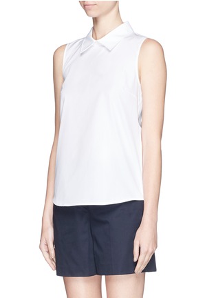 Front View - Click To Enlarge - THEORY - 'Marbie' sleeveless cotton poplin top