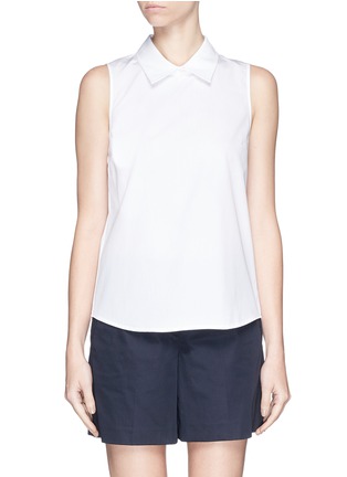 Main View - Click To Enlarge - THEORY - 'Marbie' sleeveless cotton poplin top