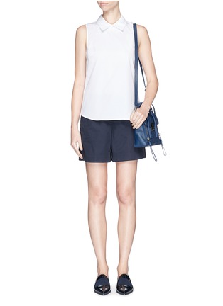 Figure View - Click To Enlarge - THEORY - 'Marbie' sleeveless cotton poplin top