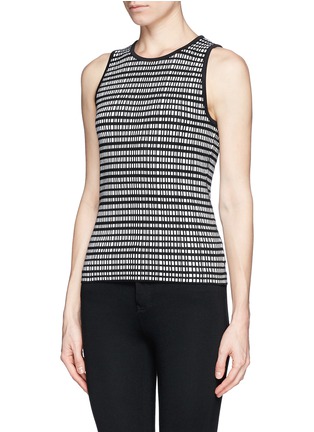 Front View - Click To Enlarge - THEORY - 'Aviela' check knit tank top