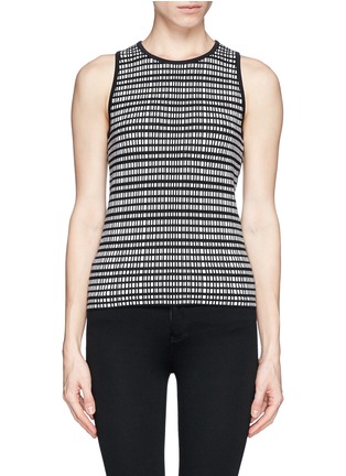 Main View - Click To Enlarge - THEORY - 'Aviela' check knit tank top