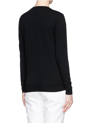 Back View - Click To Enlarge - THEORY - 'Weson' stripe rib front sweater