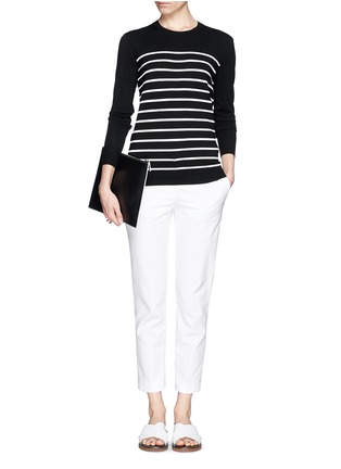 Figure View - Click To Enlarge - THEORY - 'Weson' stripe rib front sweater