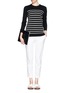 Figure View - Click To Enlarge - THEORY - 'Weson' stripe rib front sweater
