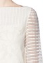 Detail View - Click To Enlarge - TORY BURCH - 'Lindsey' lace stripe tulle blouse