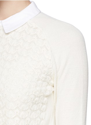 Detail View - Click To Enlarge - TORY BURCH - 'Carmine' crochet knit sweater