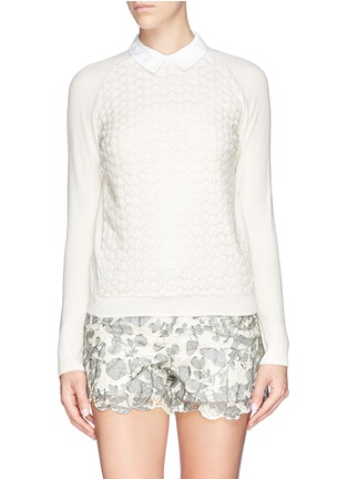 Main View - Click To Enlarge - TORY BURCH - 'Carmine' crochet knit sweater
