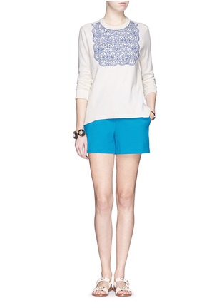 Figure View - Click To Enlarge - TORY BURCH - 'Mindi' floral lace appliqué sweater