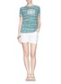 Figure View - Click To Enlarge - TORY BURCH - 'Cathy' stripe monogram T-shirt
