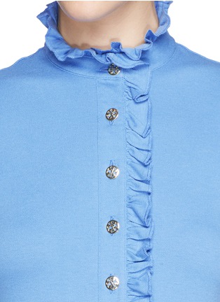 Detail View - Click To Enlarge - TORY BURCH - 'Lidia' ruffle polo shirt