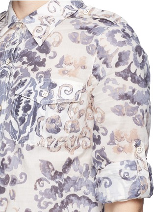Detail View - Click To Enlarge - TORY BURCH - 'Brigitte' tile print cotton blouse 
