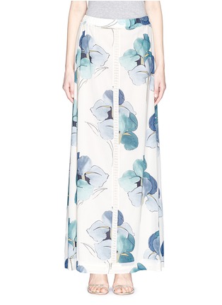 Main View - Click To Enlarge - TORY BURCH - 'Kendra Persica' floral print silk maxi skirt