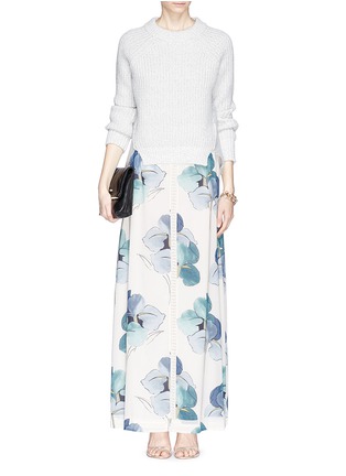 Figure View - Click To Enlarge - TORY BURCH - 'Kendra Persica' floral print silk maxi skirt