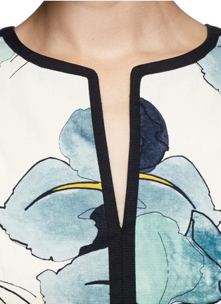 Detail View - Click To Enlarge - TORY BURCH - 'Edith' scallop edge faille A-line dress