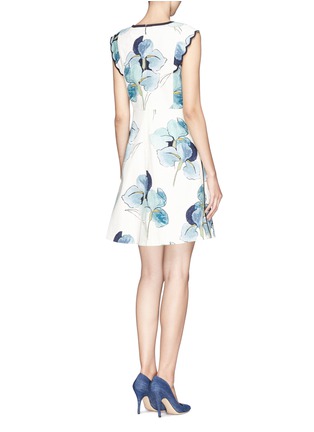 Back View - Click To Enlarge - TORY BURCH - 'Edith' scallop edge faille A-line dress