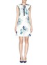 Main View - Click To Enlarge - TORY BURCH - 'Edith' scallop edge faille A-line dress
