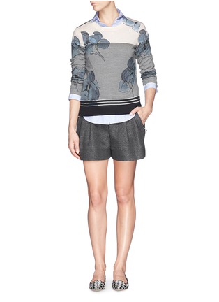 Figure View - Click To Enlarge - TORY BURCH - 'Audrianna' floral print stripe Merino wool sweater