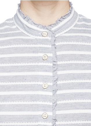 Detail View - Click To Enlarge - TORY BURCH - 'Lidia' braided stripe polo T-shirt