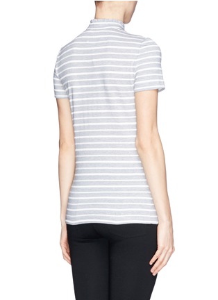 Back View - Click To Enlarge - TORY BURCH - 'Lidia' braided stripe polo T-shirt