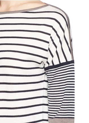Detail View - Click To Enlarge - TORY BURCH - 'Fern' stripe wool knit sweater