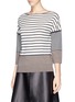 Front View - Click To Enlarge - TORY BURCH - 'Fern' stripe wool knit sweater