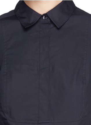 Detail View - Click To Enlarge - TORY BURCH - 'Shina' silk trim cotton poplin shirt