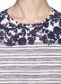 Detail View - Click To Enlarge - TORY BURCH - 'Cathy' leaf stripe cotton T-shirt
